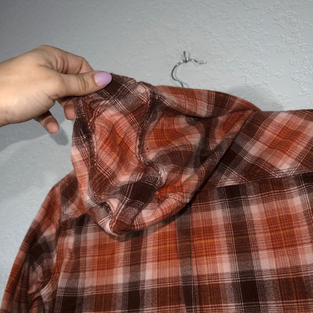 Carhartt Redwood Plaid Hooded Long Sleeve Button Jacket Size XS - Picture 9 of 10